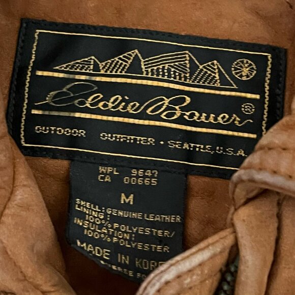 Vintage Eddie Bauer Leather Hunting Jacket Coat - Picture 2 of 10